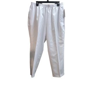 Allison Daley 16P short white pants cropped pull on elastic waist